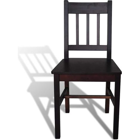 Maison Exclusive - Sedie da Pranzo 2 pz Marrone Scuro in Legno di Pino (1/5)