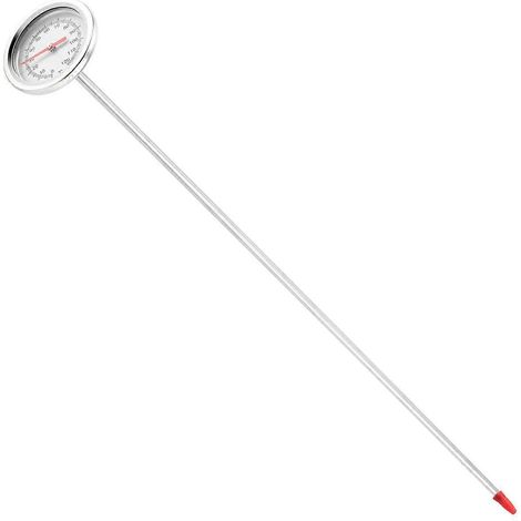 Thermomètre à compost pour sol, 50 cm (20 pouces), en acier inoxydable de qualité alimentaire supérieure, avec sonde de mesure. (1/4)