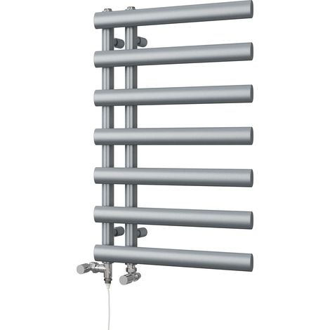 Elyan - Silver Dual Fuel Towel Rail H766mm x W500mm Standard (1/3)