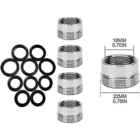 Kit d'adaptateurs de robinet en laiton 5 pièces pour purificateur d'eau - Connecteurs mâle/femelle pour aérateur de cuisine et de salle de bain (cuivre/argent) (1/3)