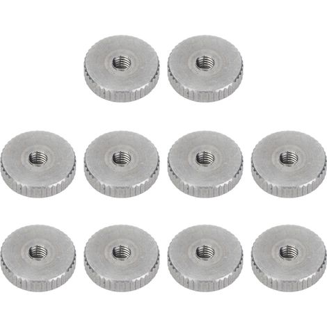 Écrou moleté à tête plate traversante en acier inoxydable 304, serrage manuel, M3 (1/5)