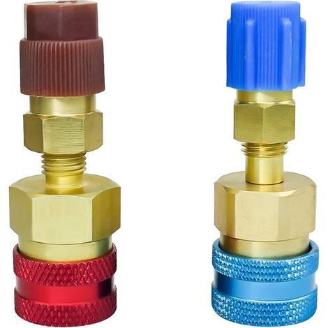 R1234YF Quick Coupler Kit R1234YF High/Low Side Quick Coupler R1234YF AC Charging Hose Adapter Fitting Connector for Car Air Conditioning AC Charging (1/5)