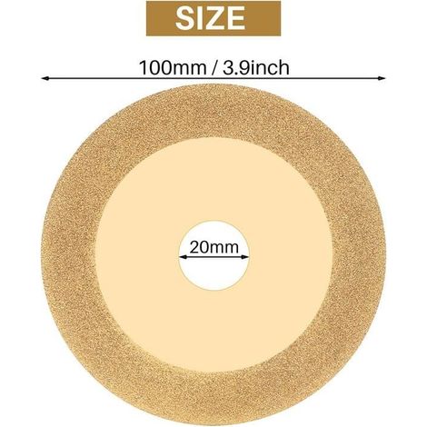 Disque Diamant 100mm Pour Coupe Affûtage Roue Meule Dore (1/4)