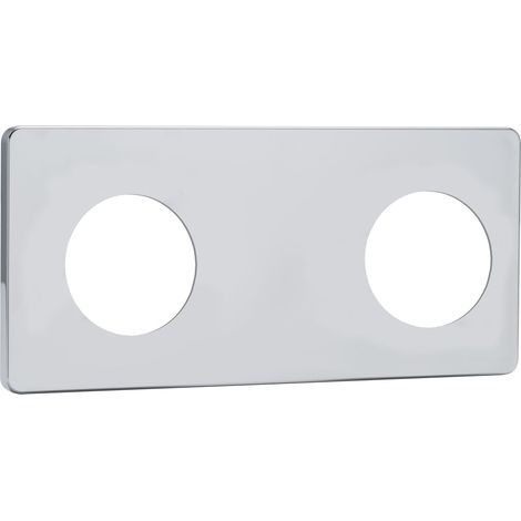 Noyon & Thiebault – Cache-platine double 239 x 109 – Plaque de finition chromée – Pour raccordement avec entraxe 150mm – Installation en neuf ou rénovation (1/5)