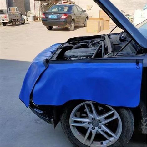 (Blu) Telo copriauto magnetico impermeabile in 3 pezzi con ganci, tappetino protettivo per meccanici per la manutenzione di carrozzeria, parafanghi e alettoni, progetti fai-da-te per veicoli personali (1/5)