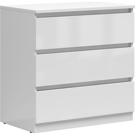 Kommode Edwin mit 3 Schubladen, Weiß, 75cm (1/3)