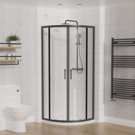 Aquariss Quadrant Shower Enclosure Matte Black 700x700 (1/5)