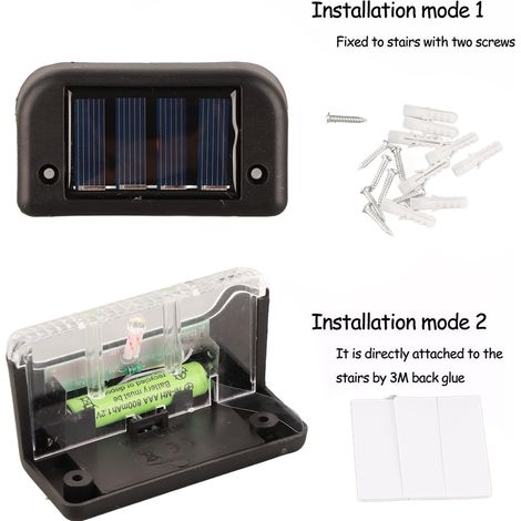 Set mit 4 Solar-Außenleuchten für Treppen, Flur/Zaun, Garten, als Nachtlichter (1/5)