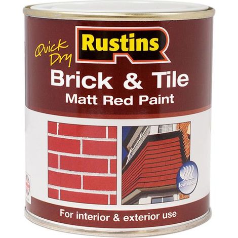 Rustins Quick Dry Matte Red Brick and Tile Paint – 500ml