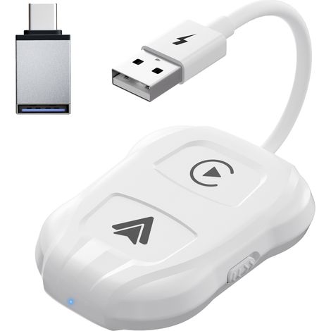 Carplay iPhone & Android Auto sans Fil Adaptateur, 2-en-1 Dongle sans Fil Car Play & Android Auto Convertissant Le Filaire en sans Fil (1/5)