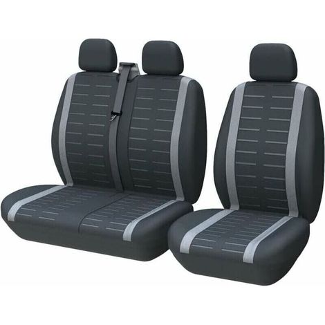 Universal Front Car Seat Covers for 2 Seats, Fabric Car Seat Covers, Fits Most Cars, Vans, SUVs, Trucks, Grey (1/5)
