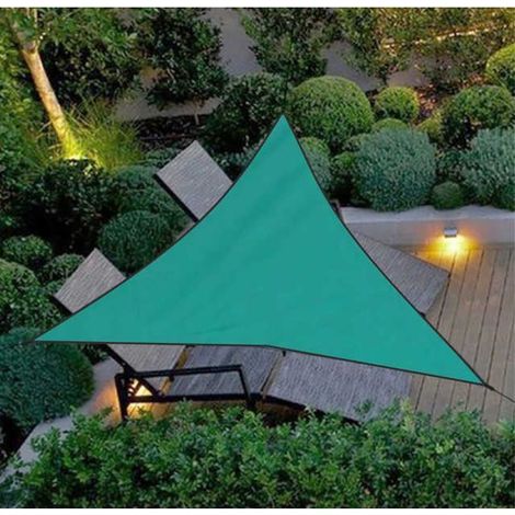 Voile d'ombrage - Imperméable - Triangulaire - 3x3x3m - Protection UV - Vert (1/4)