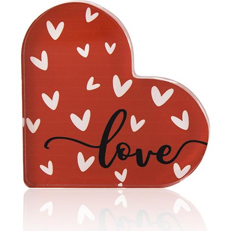 Plaque cœur en acrylique effet cristal à poser, décoration souvenir, idée cadeau pour elle ou lui（10 cm) (1/4)