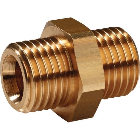 Nipplo filettato doppio MS AG G 1 / 2xG 1/2 pollice SW 24mm PROMAT (Per 10)