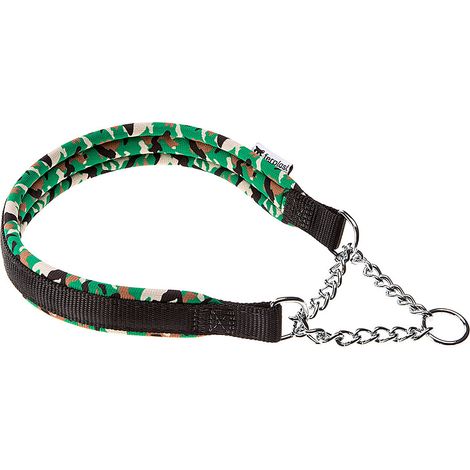 Ferplast DAYTONA FANTASY CSS Collare a semistrangolo per cani in nylon imbottito. Varie fantasie e misure.. Variante CSS20/55 - Misure: A: 55 cm - B: 20 mm - Nero