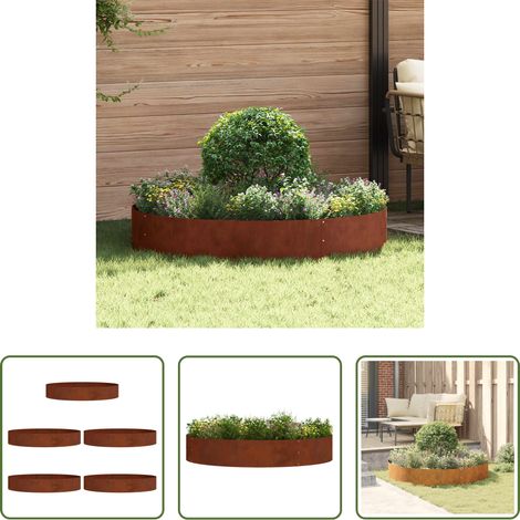 Pflanzring - Pflanzenring 5 pcs Braun 120 x 120 x 20 cm Wetterfeststahl (1/5)