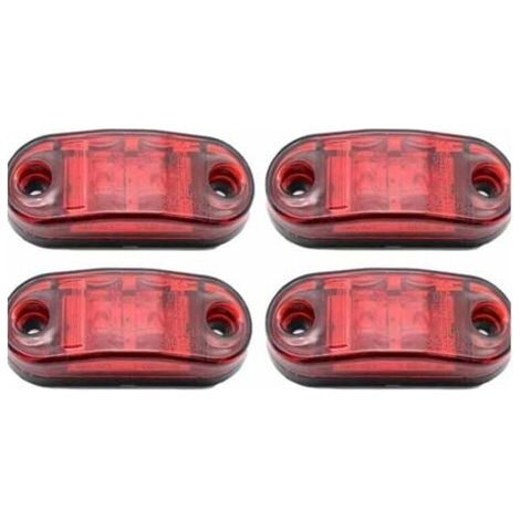 4 packs de feux de position latéraux à LED, 12-24V blanc rouge, feux d'avertissement double face, feux de stationnement de remorque de camion, feux de dégagement (1/5)