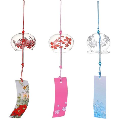 3er-Set japanische Windspiele, japanische Windspiele, japanische Deko-Windspiele, japanische Fisch-Windspiele für die Gartendekoration