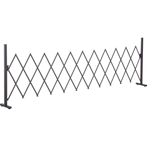 Barrière extensible en aluminium pour jardin, 35-300 cm, marron, hauteur 103,5 cm (1/5)