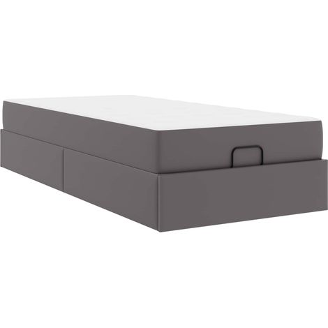 Lit adulte - lit contemporain - Cadre de lit avec matelas Autre 2 pcs Gris PVC fr4393 - Maison La Vie (1/5)