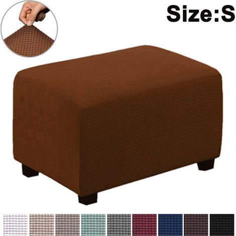 Housse extensible pour pouf, housse de protection pour pouf de rangement, housse de protection pour meubles, housse rectangulaire souple avec ceinture élastique (1/5)