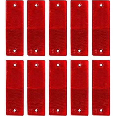 Reflektierendes Warnschild, Sicherheitsreflektoren, Anhängerreflektoren, LKW-Reflektoren, für LKWs, Wohnwagen, Wohnmobile, Boote, Fahrräder, 10 Stück, Rot, 14,8 x 4,8 cm