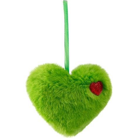 Ornement En Peluche En Forme De Coeur - Ruban D'accrochage Intégré - Décoration Pour Saint-Valentin Mariage Fête Salle De Classe - Lot De 1 (1/4)