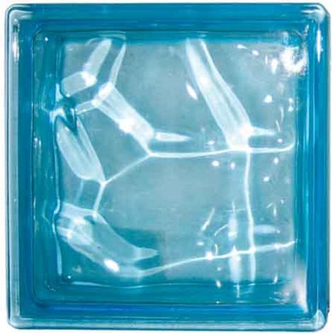 VETROMATTONE ONDULATO CELESTE 19x19x8 cm Q.TA 6