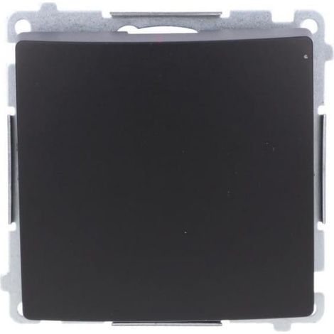 Bouton-poussoir simple Simon Basic, NO, sans pictogramme (module) 10AX, 250 V, connecteurs rapides, noir BMP1.01/49