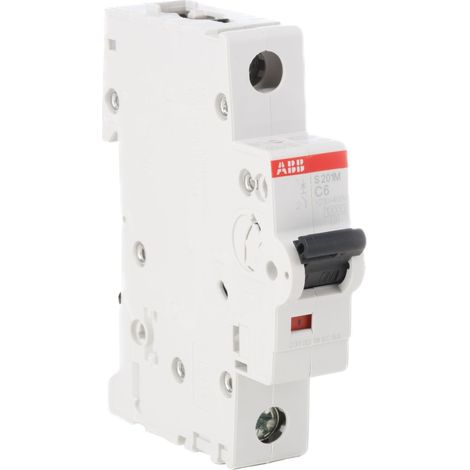 ABB 2 CDS271001R0064 SYSTÈME PRO M COMPACT DISJONCTEUR MINIATURE, SINGLE POLE, TYPE C, 6 A COURANT NOMINAL, 88 MM H X 17,5 MM L (1/2)