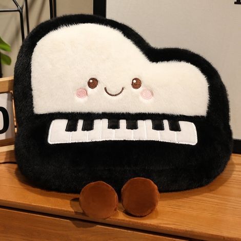Piano - Peluche Musicale 33 cm - Décoration Intérieure Salon Chambre - Coussin Doux en Fibre Polyester - Idéal Cadeau Noël Anniversaire - 1 Pièce (1/5)