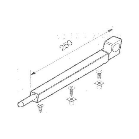Verrou béquille en applique alu 20/30 Grise