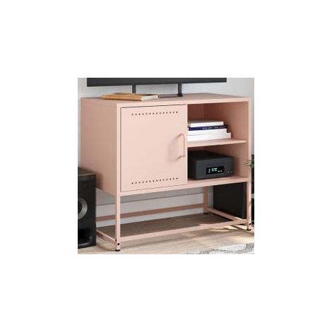 Meuble TV rose 68x39x60,5 acier (1/5)