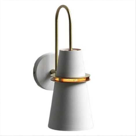 Applique murale élégante en métal bleu d'inspiration nordique - Luminaire de chevet décoratif et luxueux pour la maison (blanc) (1/5)