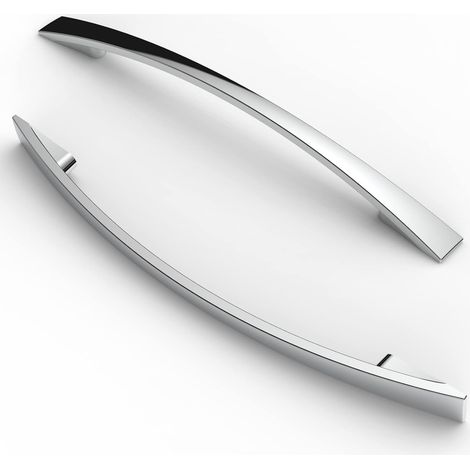 Poignées de Meubles Chrome - Espacement des Trous de 160 mm - 10 Pièces pour Placard et Tiroir de Cuisine (1/5)