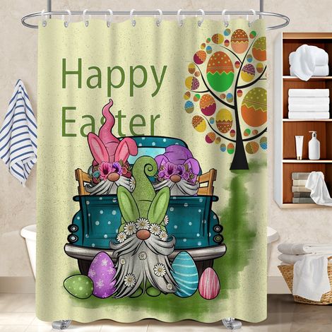 Rideau de douche en polyester 180x180 cocooning rideau étanche pour une ambiance tropicale et dépaysante (1/5)
