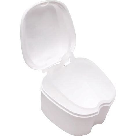 Caja organizadora apilable para prótesis dentales, fácil de limpiar, color blanco. (1/2)