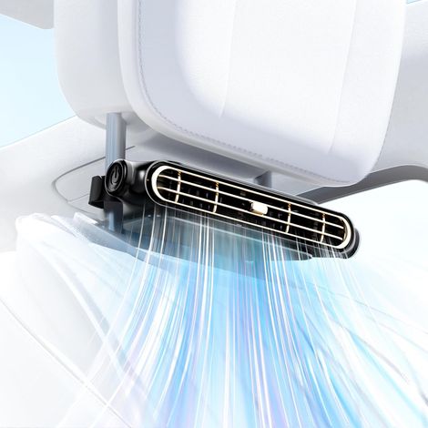 2026 Autositz-Kopfventilator, unsichtbar kühlender Autositz-Ventilator, tragbarer USB-Heckventilator mit 3 einstellbaren Geschwindigkeiten für die meisten Autos, Jeep, Van (1/5)