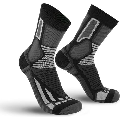 Calze tecniche medie Worik Sport-Pro - 45/47 - Nero/Grigio
