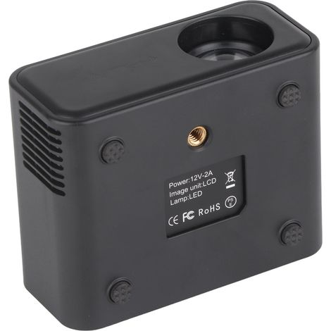 Mini-Projektor, schwarz, Auflösung 1920x1080, mit Fernbedienung und eingebautem Lautsprecher, USB-betrieben, tragbarer Projektor, geeignet für Zuhause und Büro, 100-240V Spannung, europäischer Stecker (1/5)