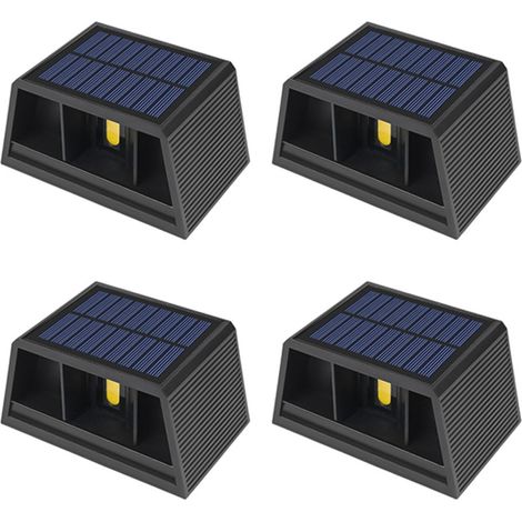 4-teilige LED-Außenwandleuchte, wasserdichte Solarlampe