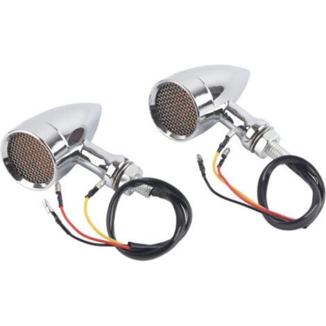 Clignotant LED pour motos, 2 pièces, lumière ambre 12V, 10mm, coque chromée universelle (1/4)