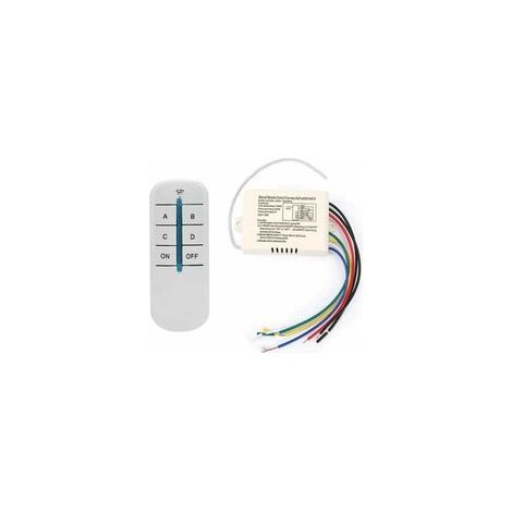 Commutateur de télécommande sans fil 4 voies 220V récepteur mural numérique Module émetteur interrupteur mural à distance + émetteur récepteur pour lumières (1/5)