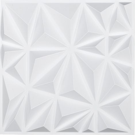 Panneaux Muraux 3D, Lot de 33, Panneau Mural Décoratif PVC Moderne Minimaliste, 30x30 cm, Couverture 2,97 m², Déco Intérieure pour Plafond, Chambre, Salon, Salle de Jeux, Blanc Mat Motif Diamant (1/5)