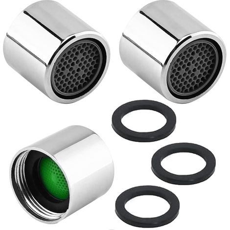 Faucet Aerator M18 3pcs 18mm Thread Tap Fitting Set Metal Faucet Water Aerator with Chrome Brass Housing and Seal for Kitchen Bathroom Sink (1/5)