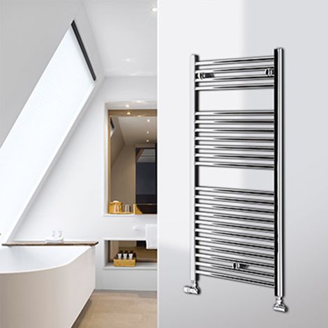 Termoarredo Scaldasalviette SAN REMO dritto - in Acciaio CROMO 803x550 mm - Interasse 500 mm (1/3)