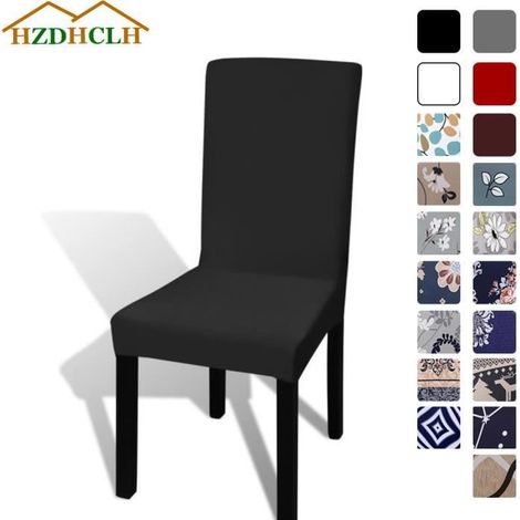 Housse de chaise extensible pour Salle à Manger - HZDHCLH - 6 pièces - Noir - Synthétique (1/4)