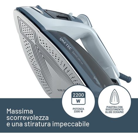 Imetec 9052 fer à repasser Fer à repasser à sec ou à vapeur Semelle CeramicGlide 2200 W Bleu (1/5)