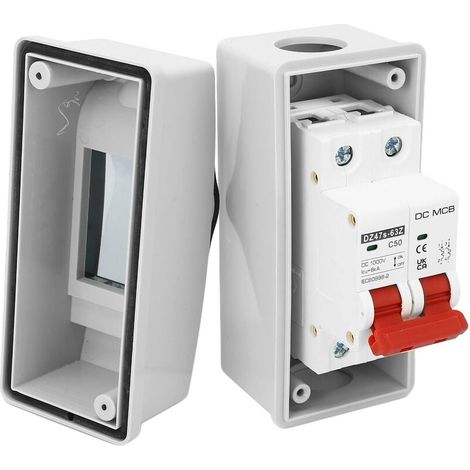 Disjoncteur Cc Solaire - 2P 1000 V 50 A 6 KA - IP65 Etanche - Rail Din - Pour Installation Photovoltaïque - 1 Pièce (1/5)