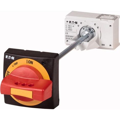 Poignée rotative à commande rompue rouge jaune max 60mm axe taille 1 000271512 EATON NZM1 XTVDVR 60